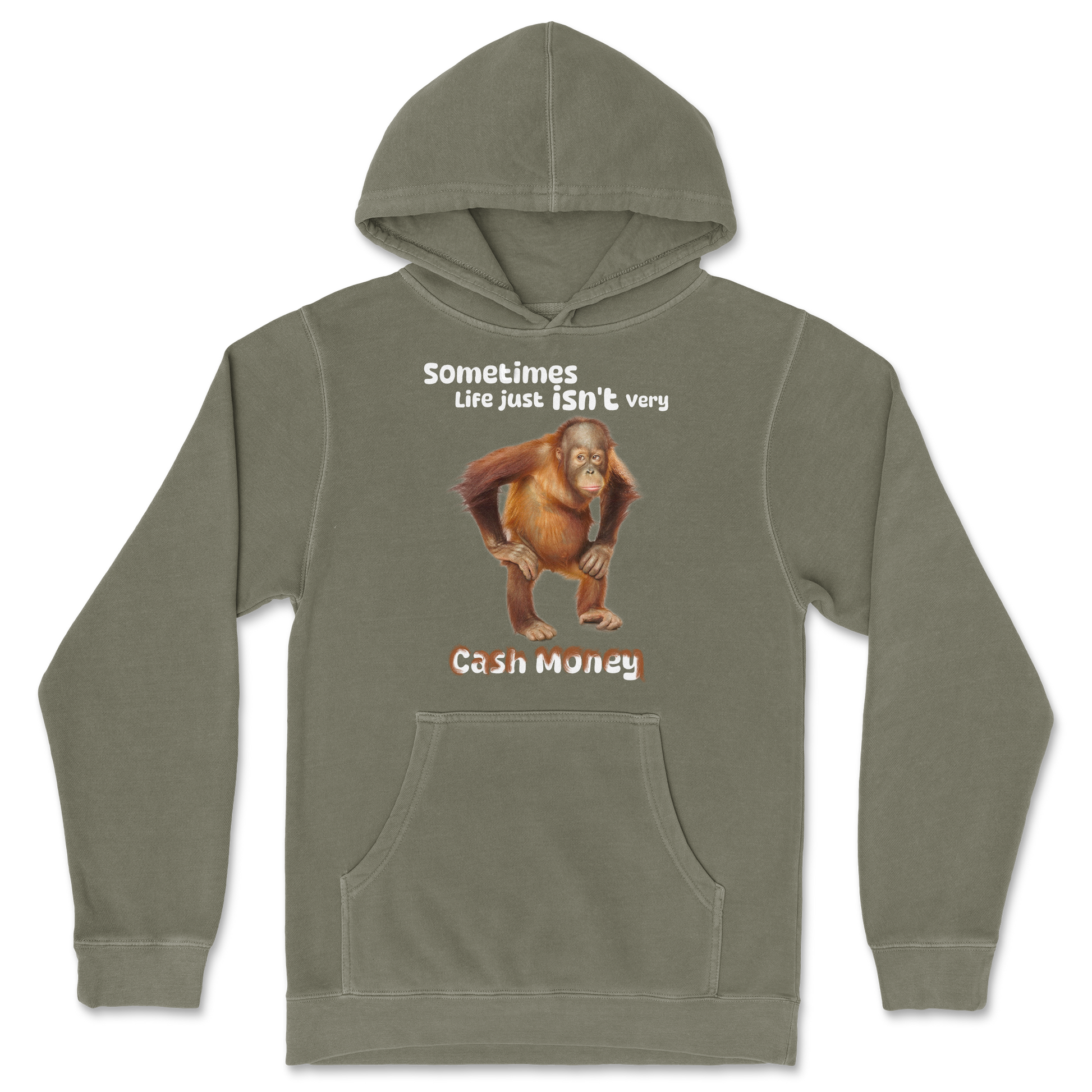 Independent Clothing Co. Hoodie Cash Money Monkey  in Olive