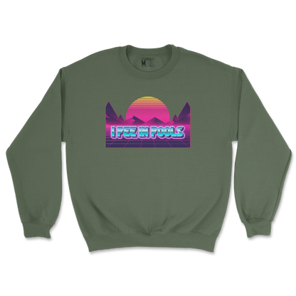 Gildan SoftStyle Crew Neck I Pee in Pools in Military-Green