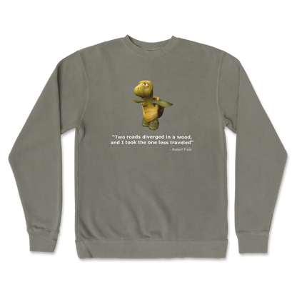 Independent Clothing Co. Crew Neck Robert Frost Quote in Army