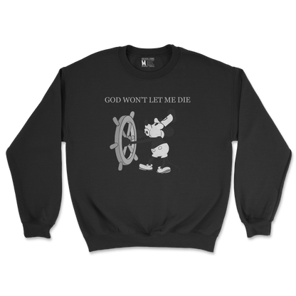 Gildan SoftStyle Crew Neck God Wont Let Me Die in Black