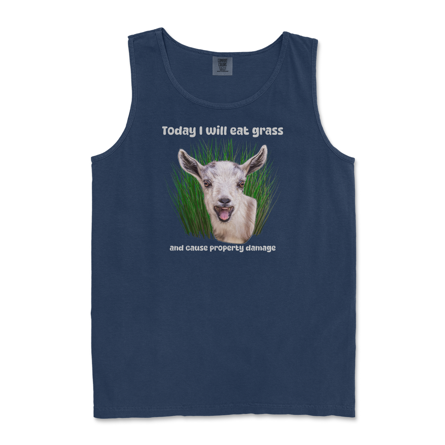 Comfort Colors Tank Top Crazy Goat  in True-Navy