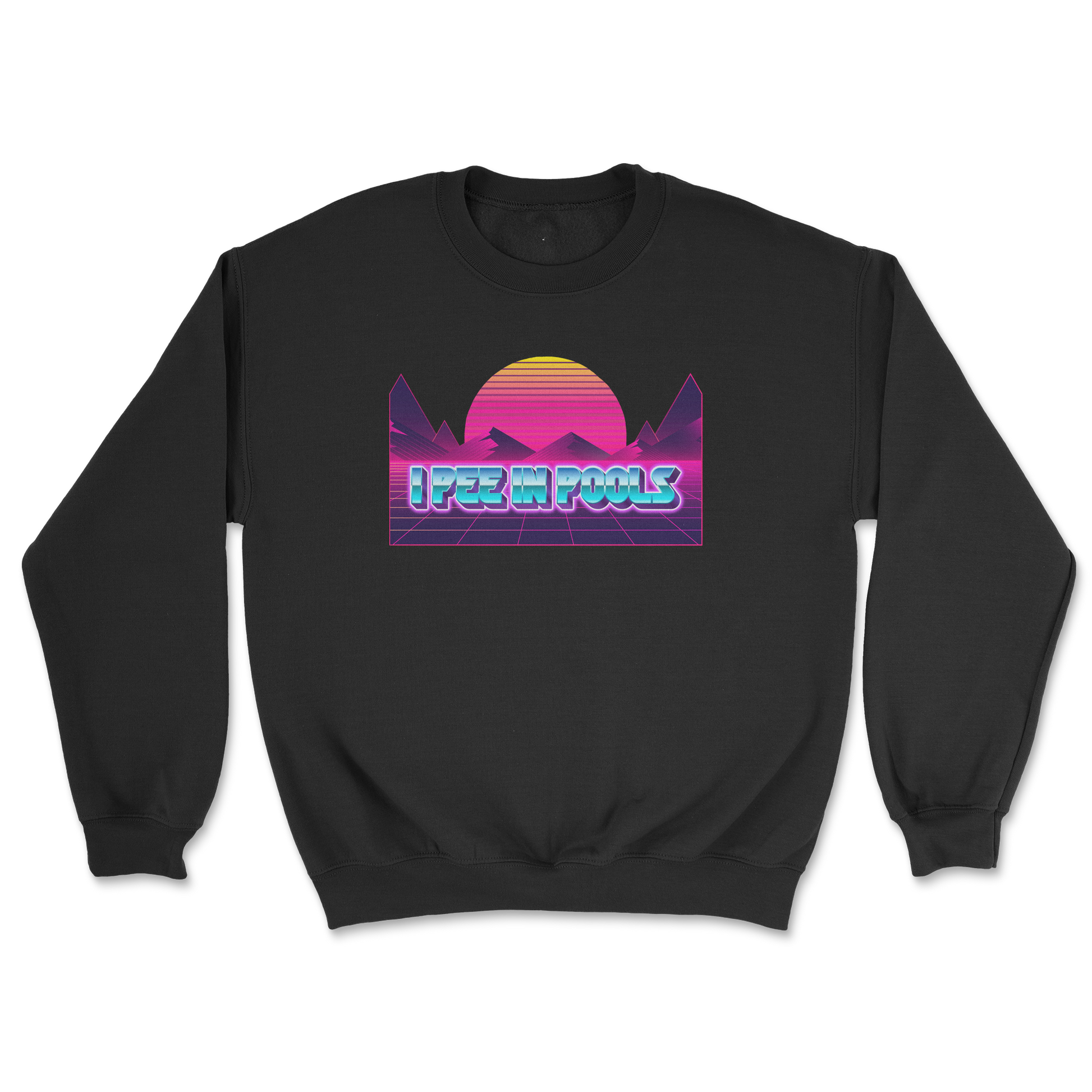 Gildan SoftStyle Crew Neck I Pee in Pools in Black