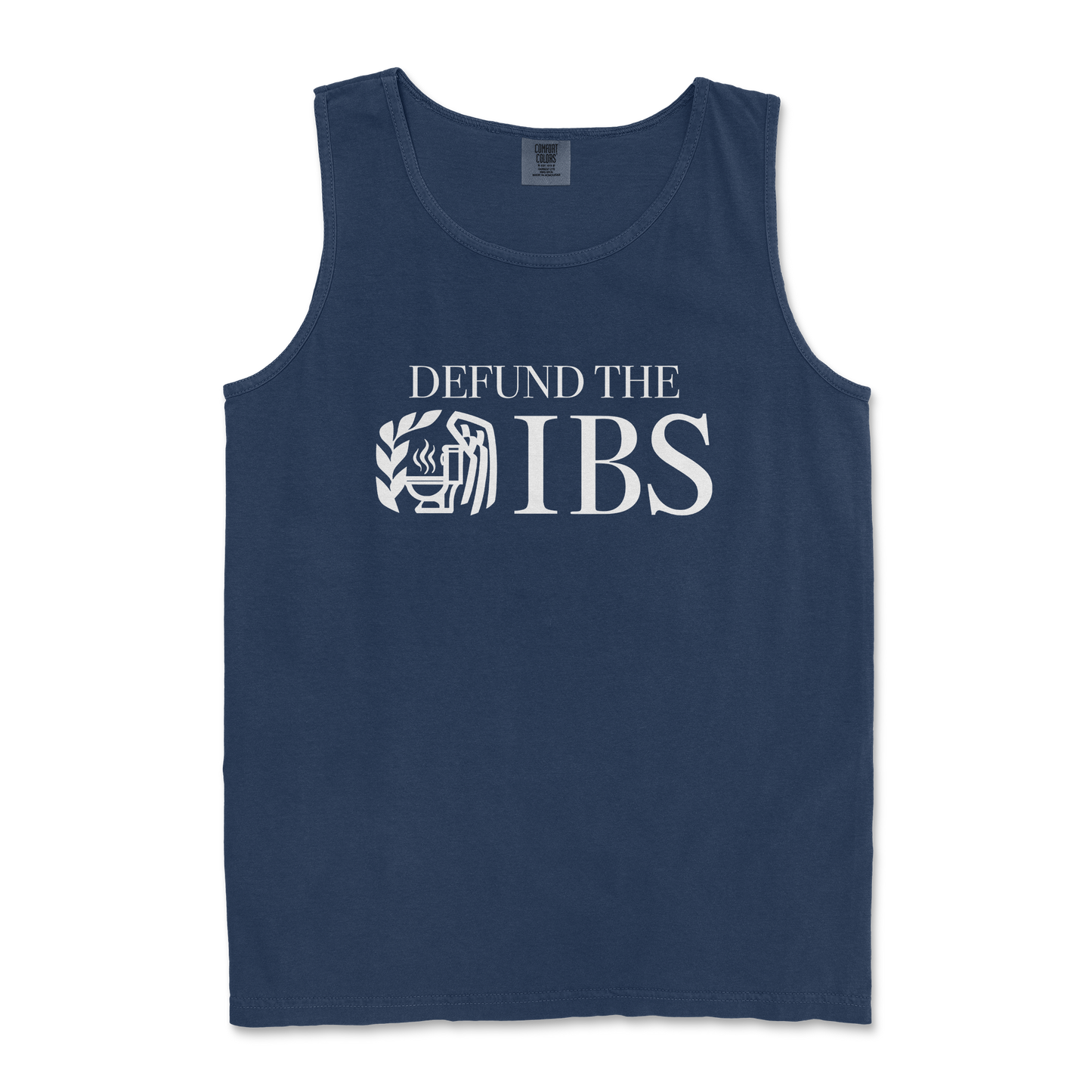 Comfort Colors Tank Top Defund The IBS in TrueNavy