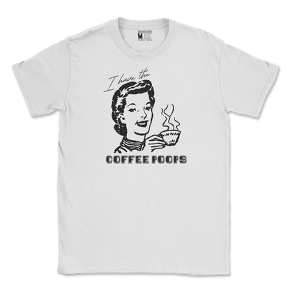 Gildan SoftStyle T-Shirt Coffee Poops  in White