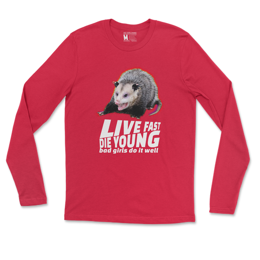 Gildan SoftStyle Long Sleeve Live Fast Die Young in Red