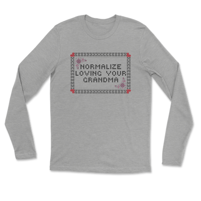 Heavy Blend Long Sleeve Cross Stitch in Grey Heather