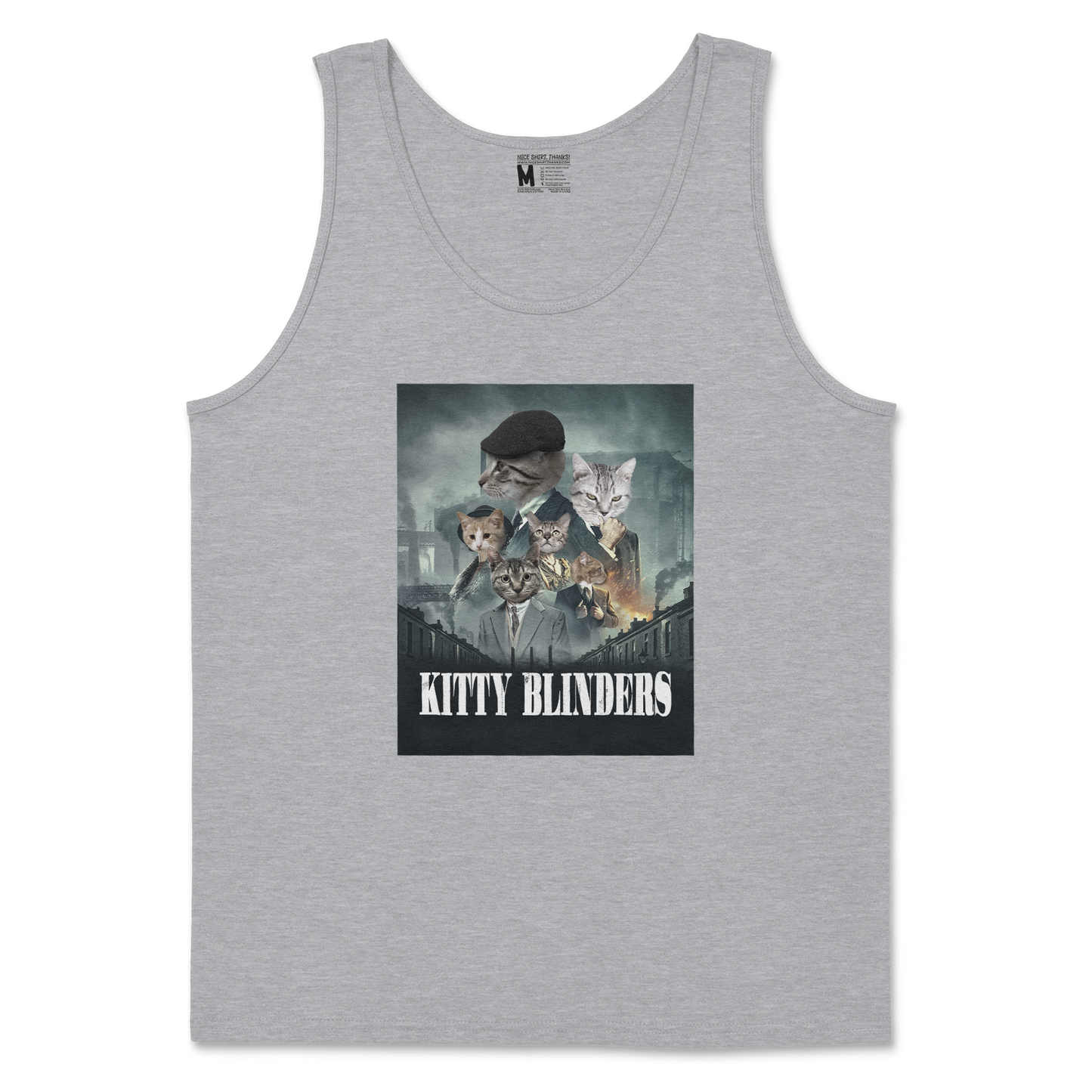 Gildan SoftStyle Tank Top Kitty Blinders in Sports Grey