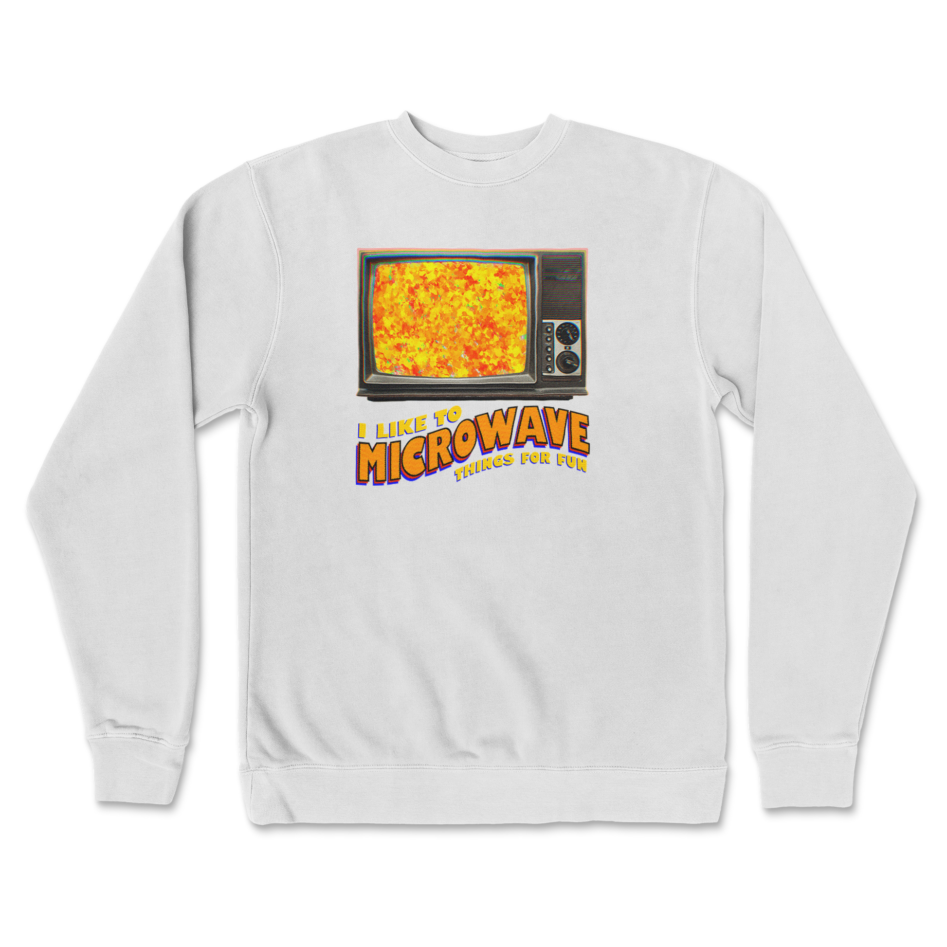 Independent Clothing Co. Crew Neck Microwave For Fun in White