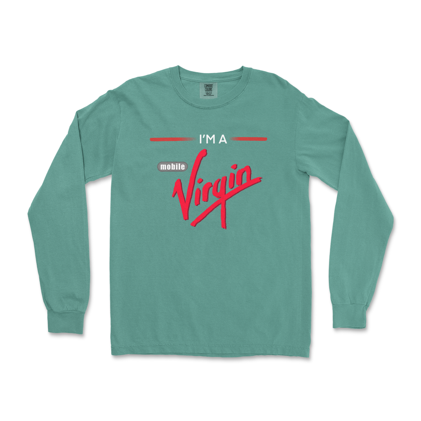 Comfort Colors Long Sleeve Mobile Virgin in LightGreen