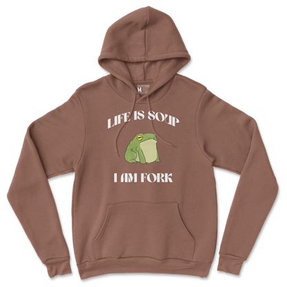 Gildan SoftStyle Hoodie I Am Fork  in Cocoa