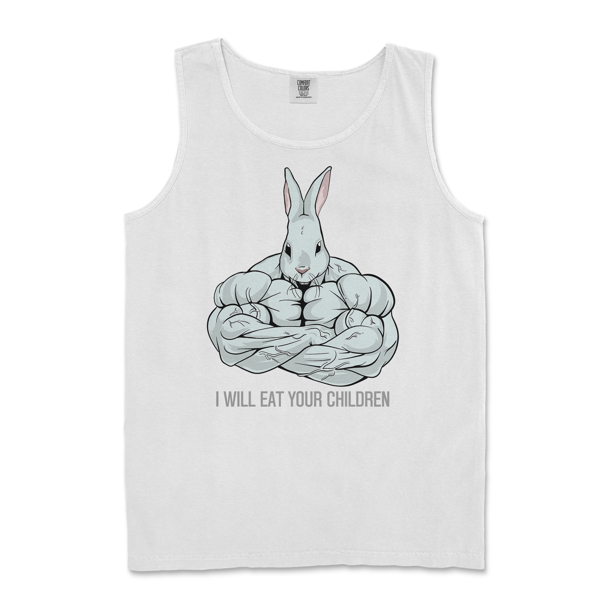 Comfort Colors Tank Top Scary Rabbit in White