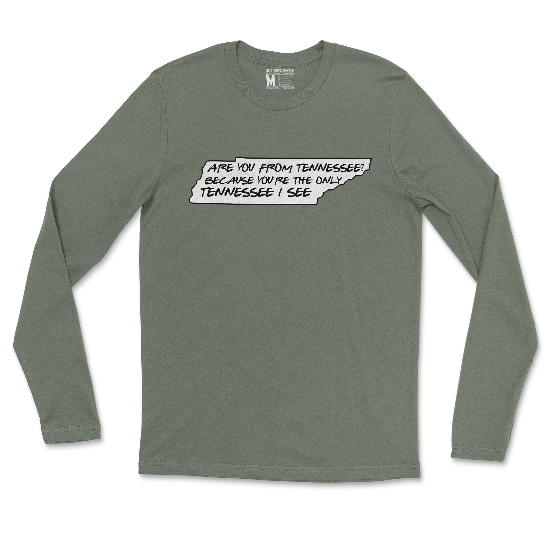 Gildan SoftStyle Long Sleeve Tennessee in Military Green