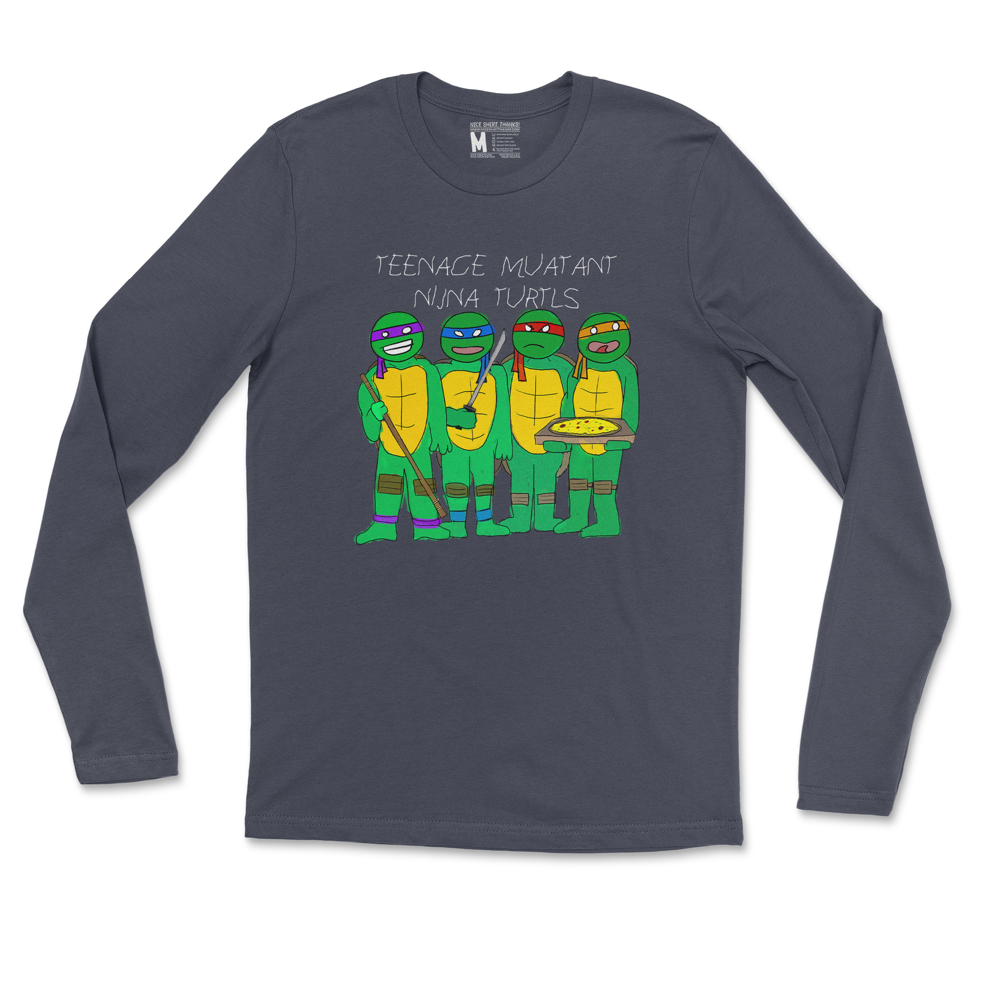 Gildan SoftStyle Long Sleeve Ninja Turtles in Navy