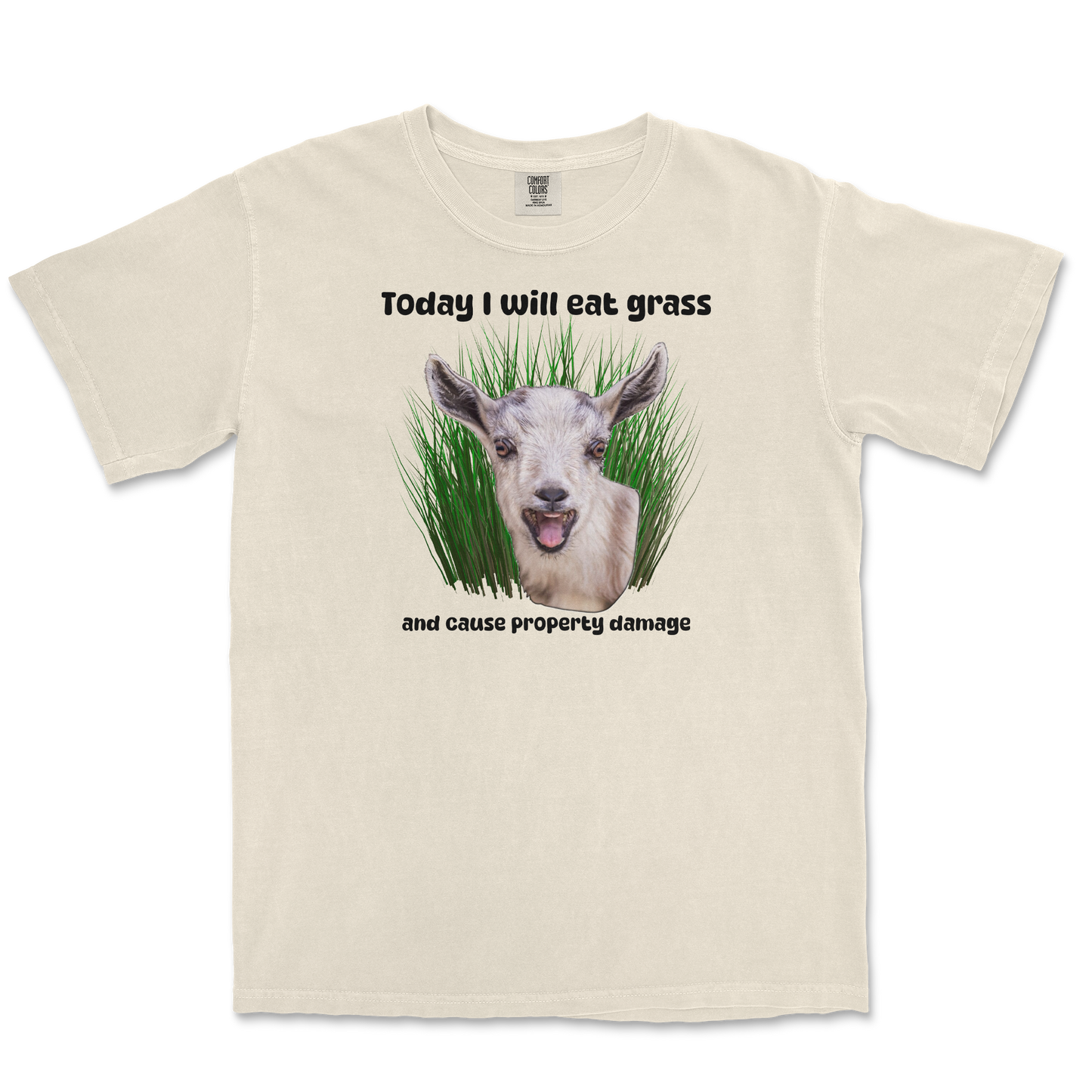 Comfort Colors T-Shirt Crazy Goat  in Ivory