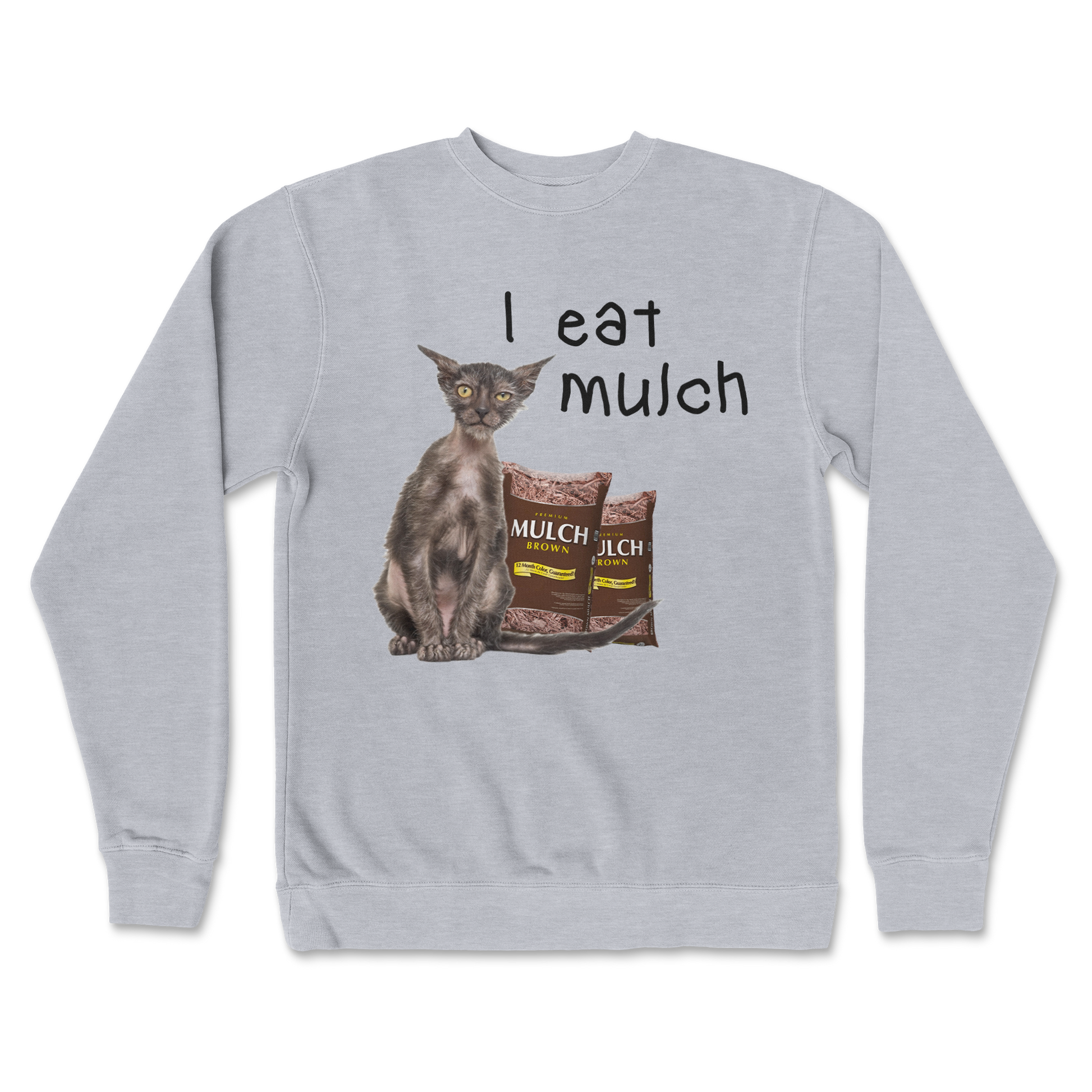 Independent Clothing Co. Crew Neck I Eat Mulch in GreyHeather