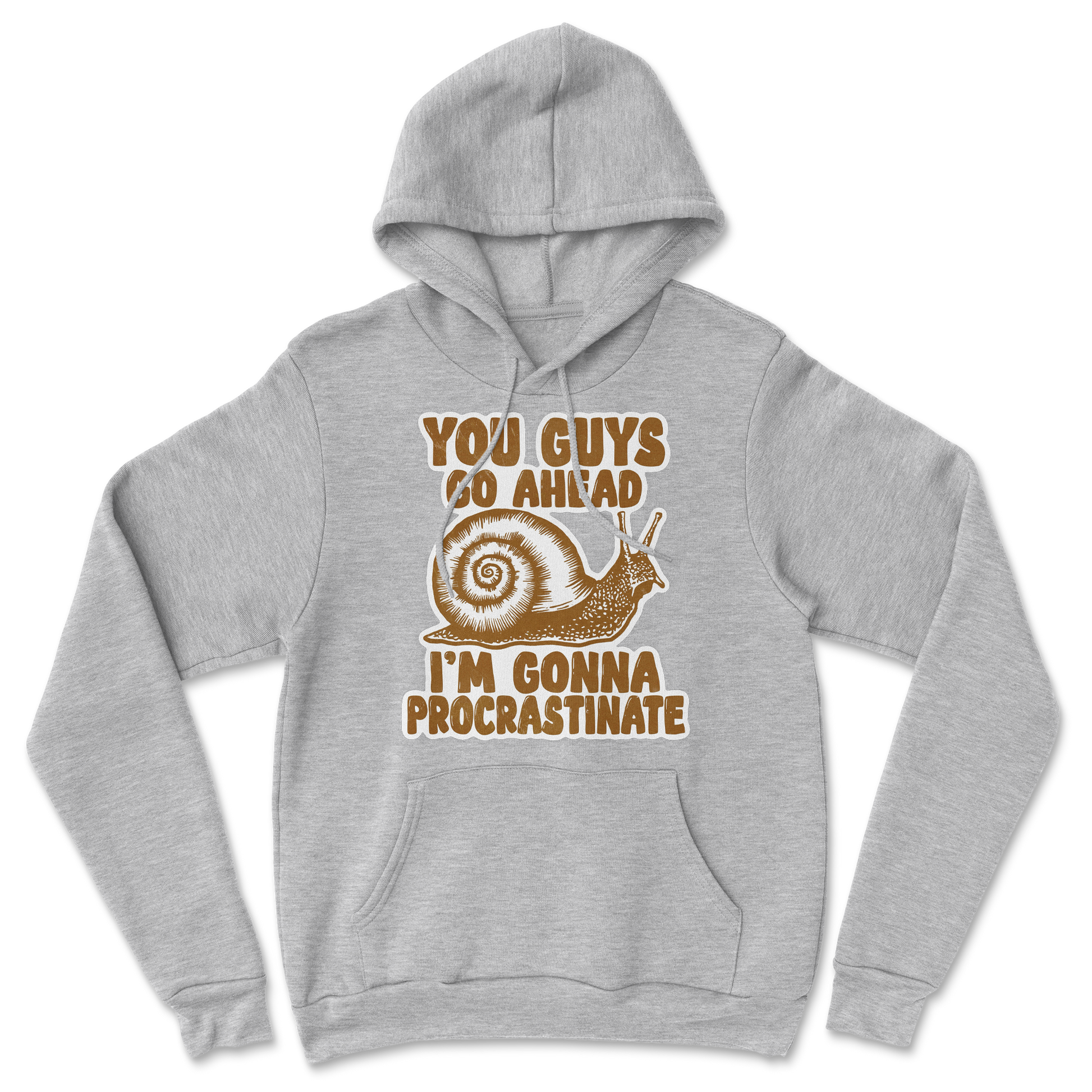 The Nice Shirt Hoodie Procrastinating Snail  in Grey-Heather