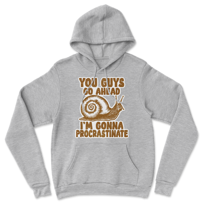 The Nice Shirt Hoodie Procrastinating Snail  in Grey-Heather