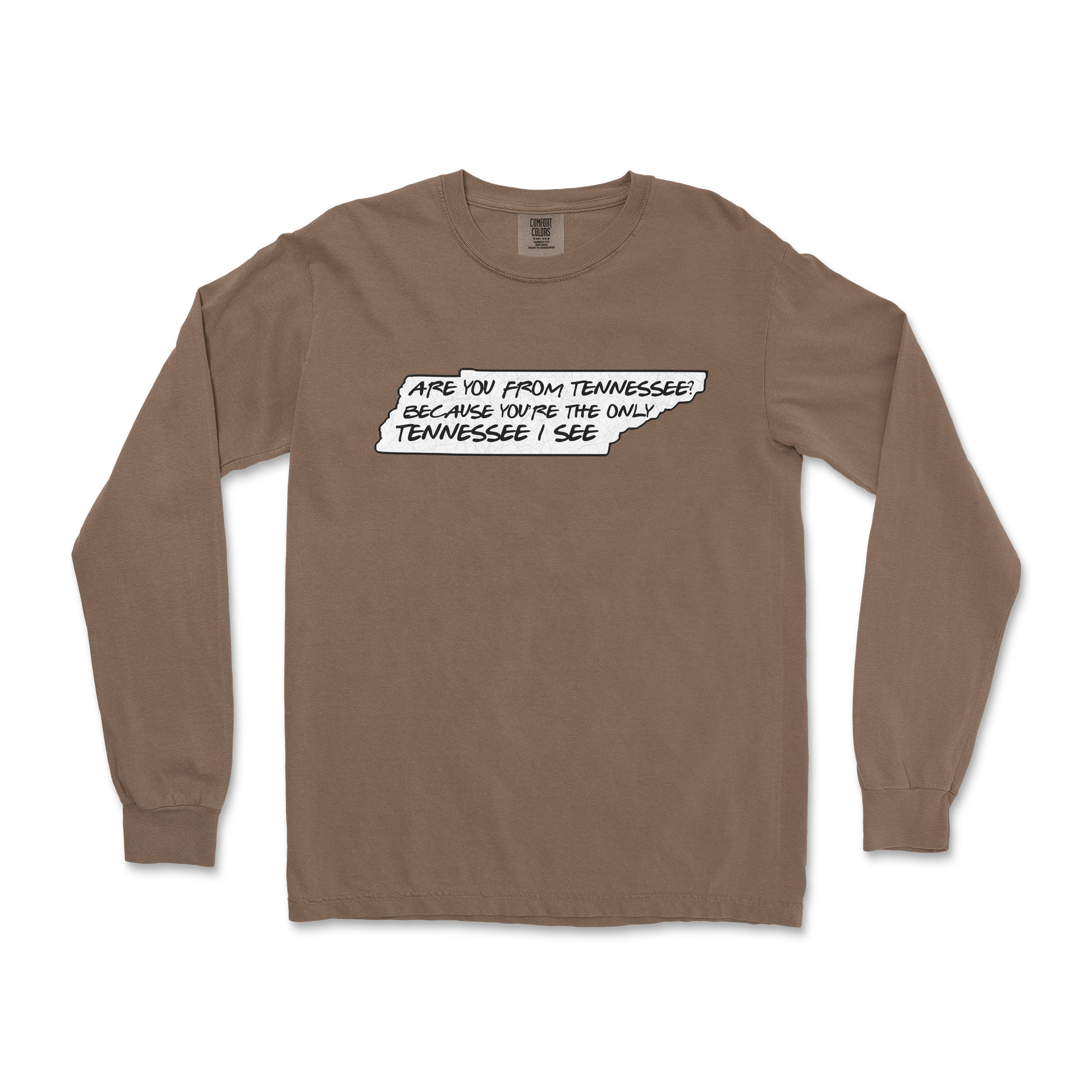 Comfort Colors Long Sleeve Tennessee in Espresso