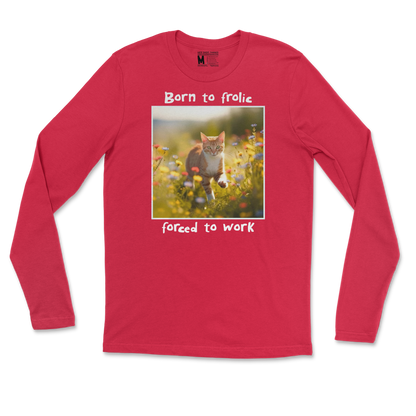 Gildan SoftStyle Long Sleeve Born to Frolic  in Red