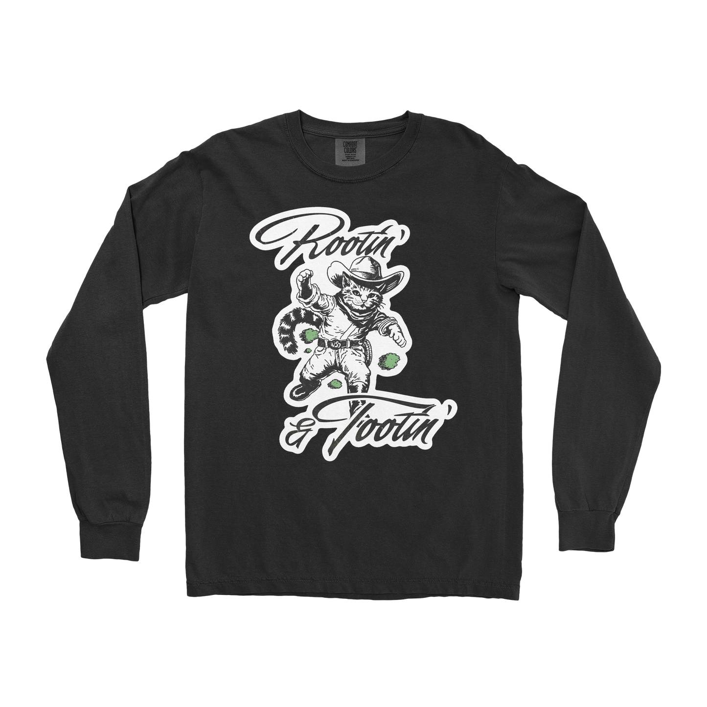 Comfort Colors Long Sleeve Rootin Tootin  in Black