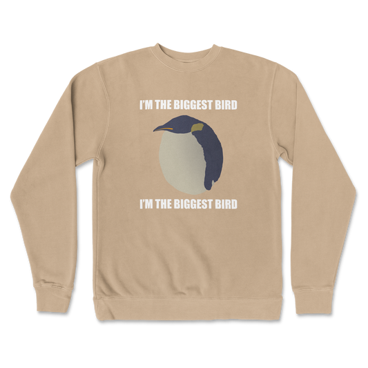 Independent Clothing Co. Crew Neck I Am The Biggets Bird in Sandstone