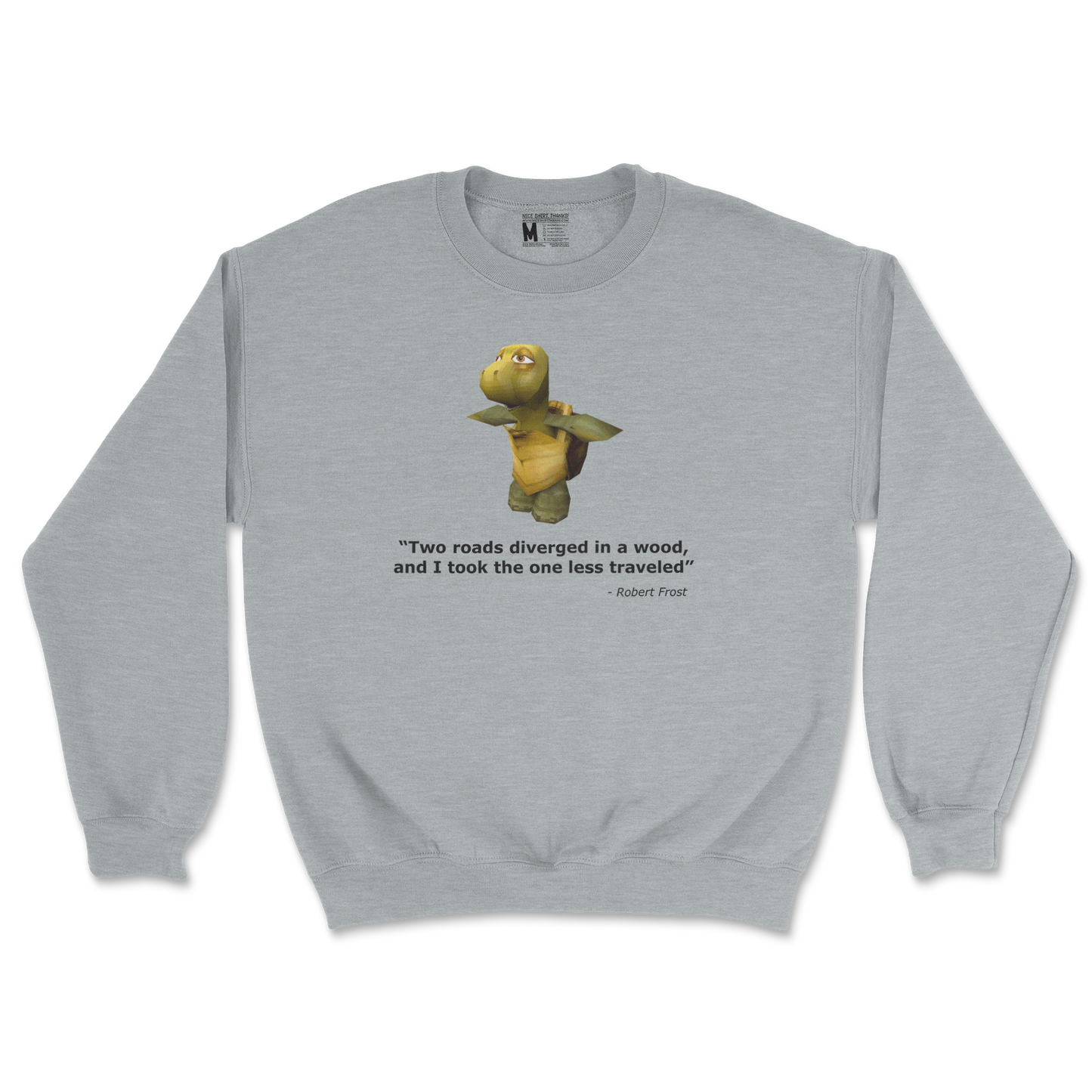 Gildan SoftStyle Crew Neck Robert Frost Quote in Sports Grey