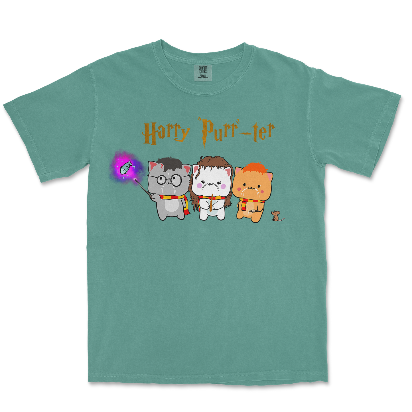 Comfort Colors T-Shirt Harry Purrter in LightGreen