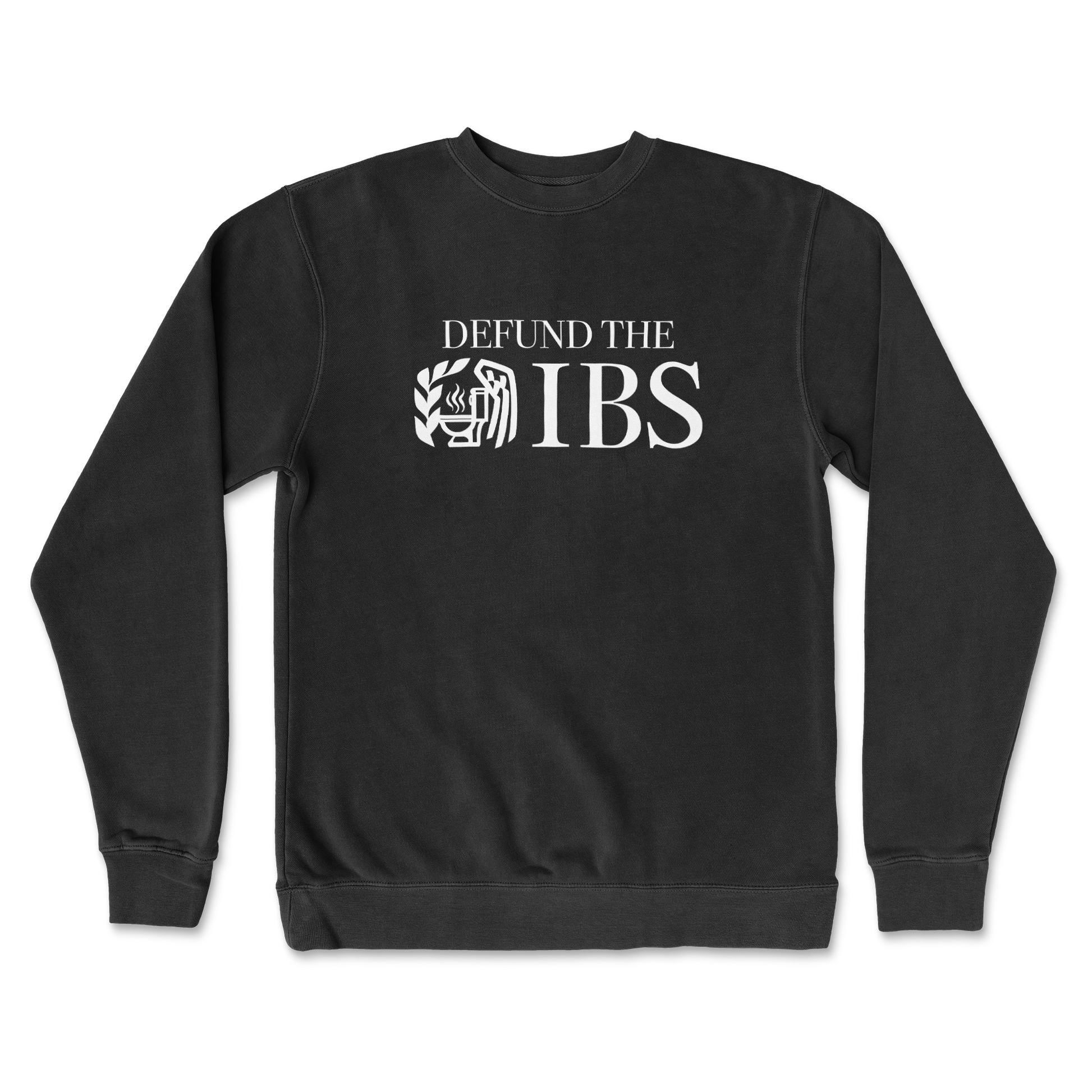 Independent Clothing Co. Crew Neck Defund The IBS in Black