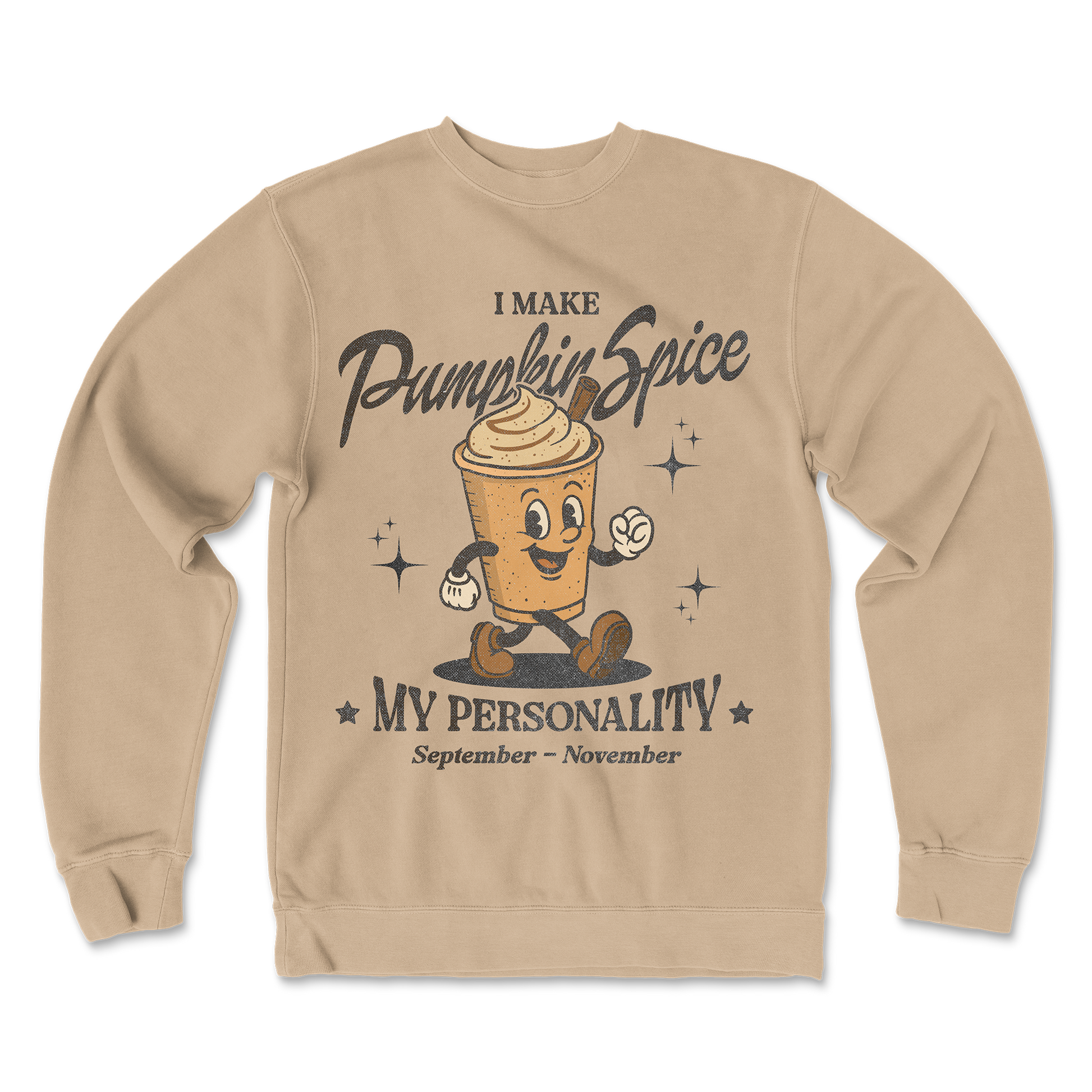 Independent Clothing Co. Crew Neck Pumpkin Spice Personality in Sandstone