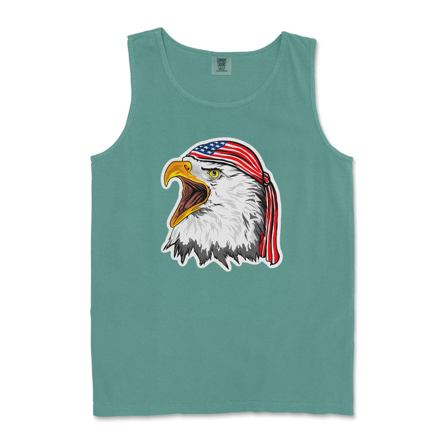 Comfort Colors Tank Top Freedom Eagle in Light Green