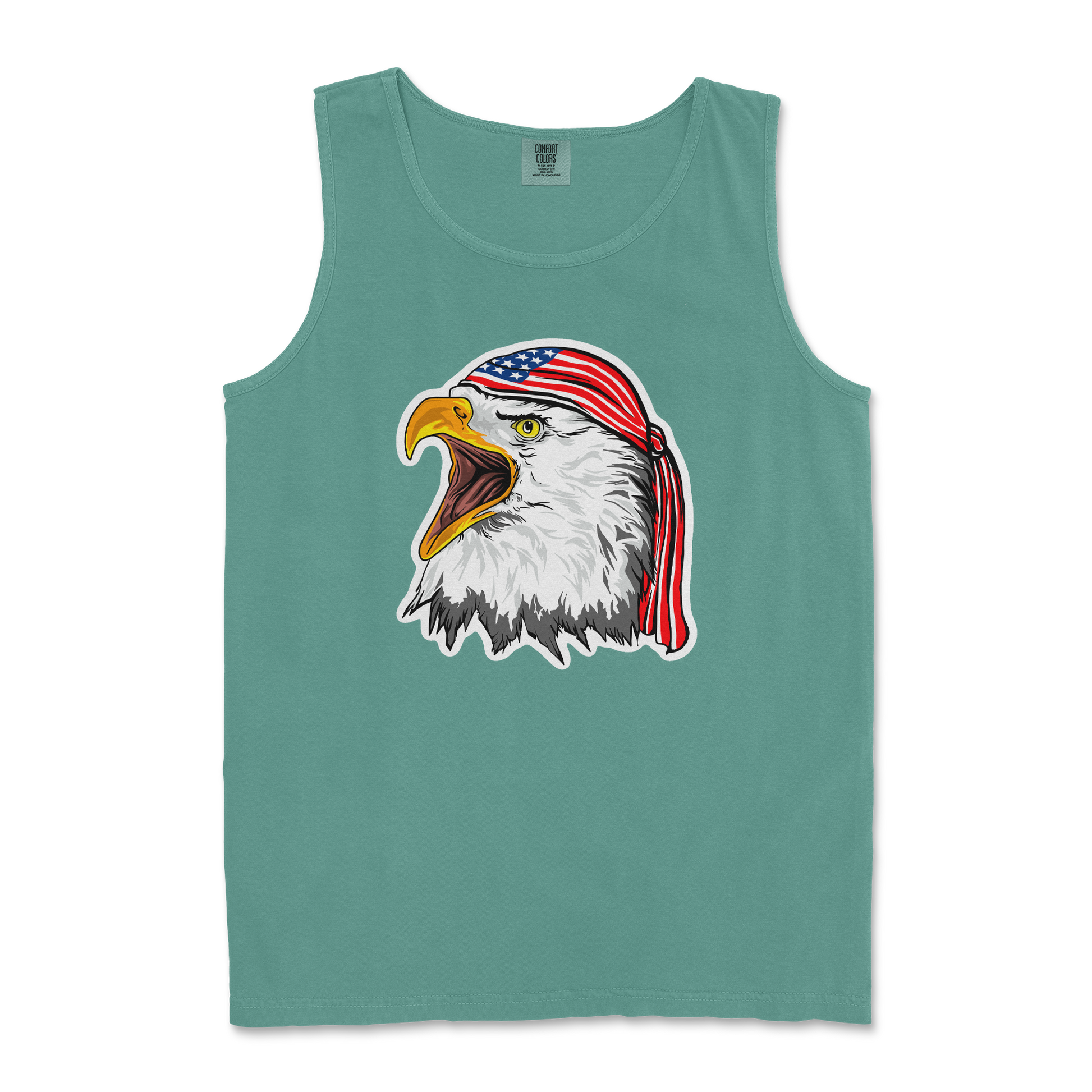 Comfort Colors Tank Top Freedom Eagle in Light Green
