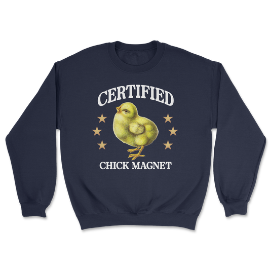 Heavy Blend Crew Neck Chick Magnet in Navy