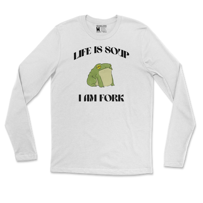 Gildan SoftStyle Long Sleeve I Am Fork  in White