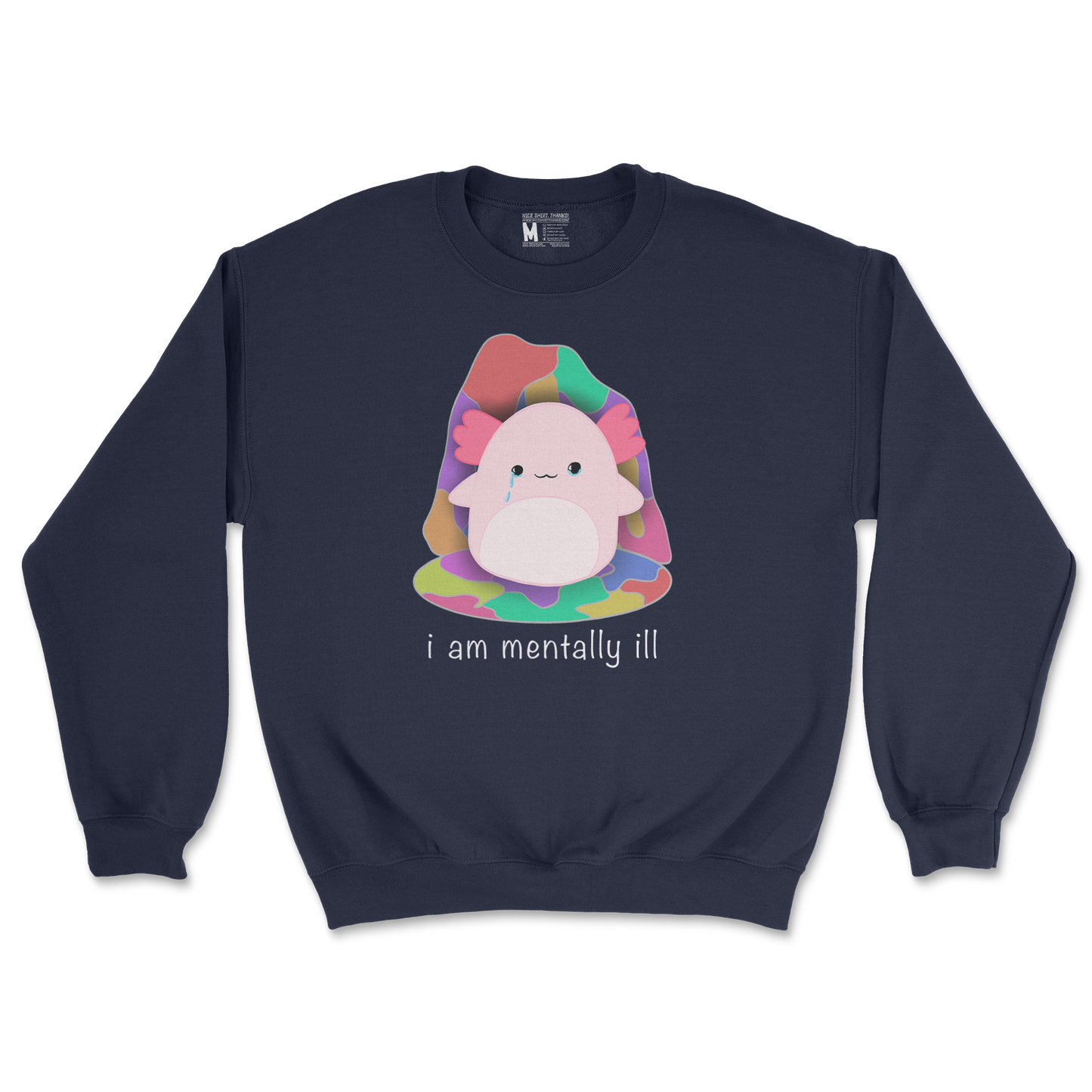 Gildan SoftStyle Crew Neck Mentally Ill and Squishy in Navy