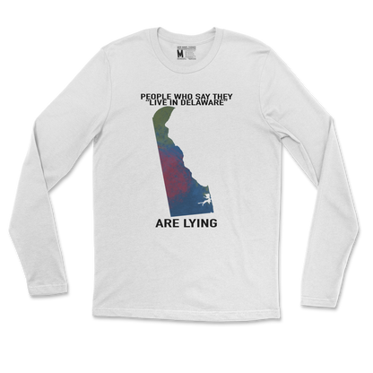 Gildan SoftStyle Long Sleeve Delaware Doesnt Exist in White