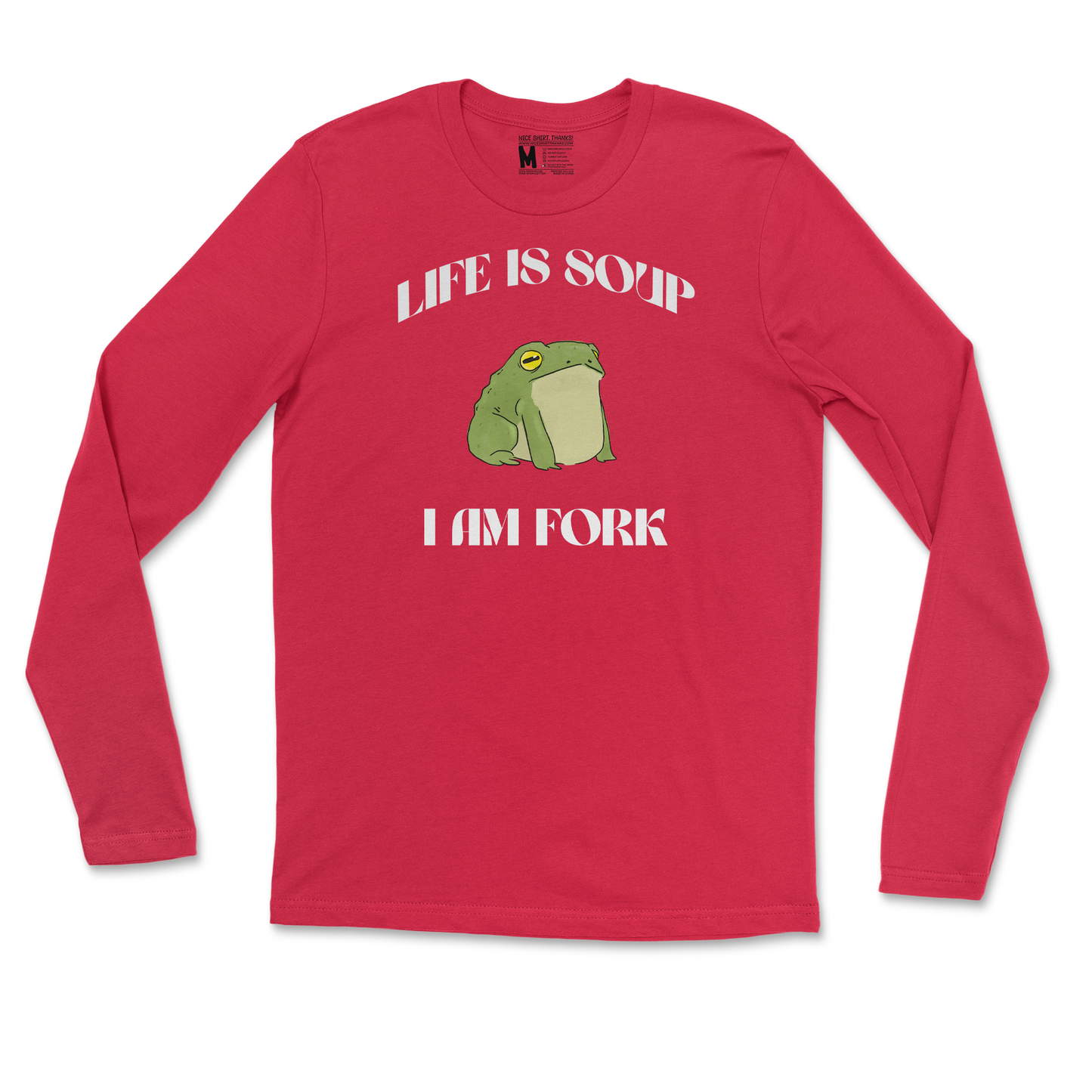 Gildan SoftStyle Long Sleeve I Am Fork  in Red