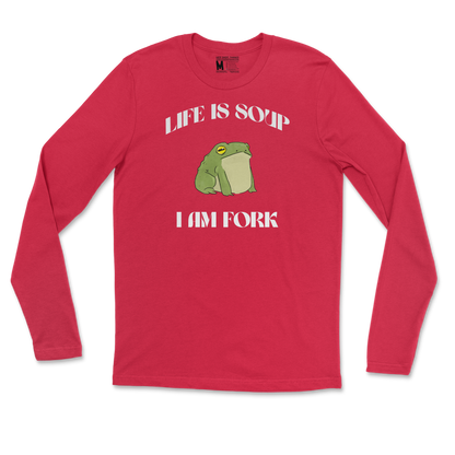 Gildan SoftStyle Long Sleeve I Am Fork  in Red