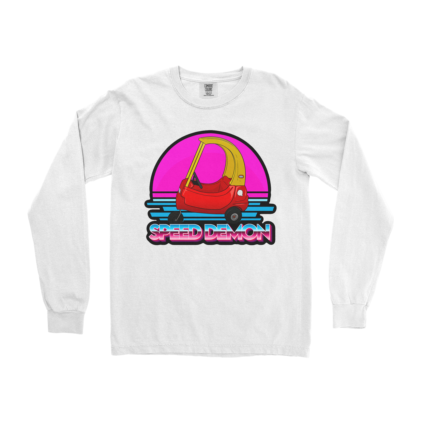 Comfort Colors Long Sleeve Speed Demon  in White