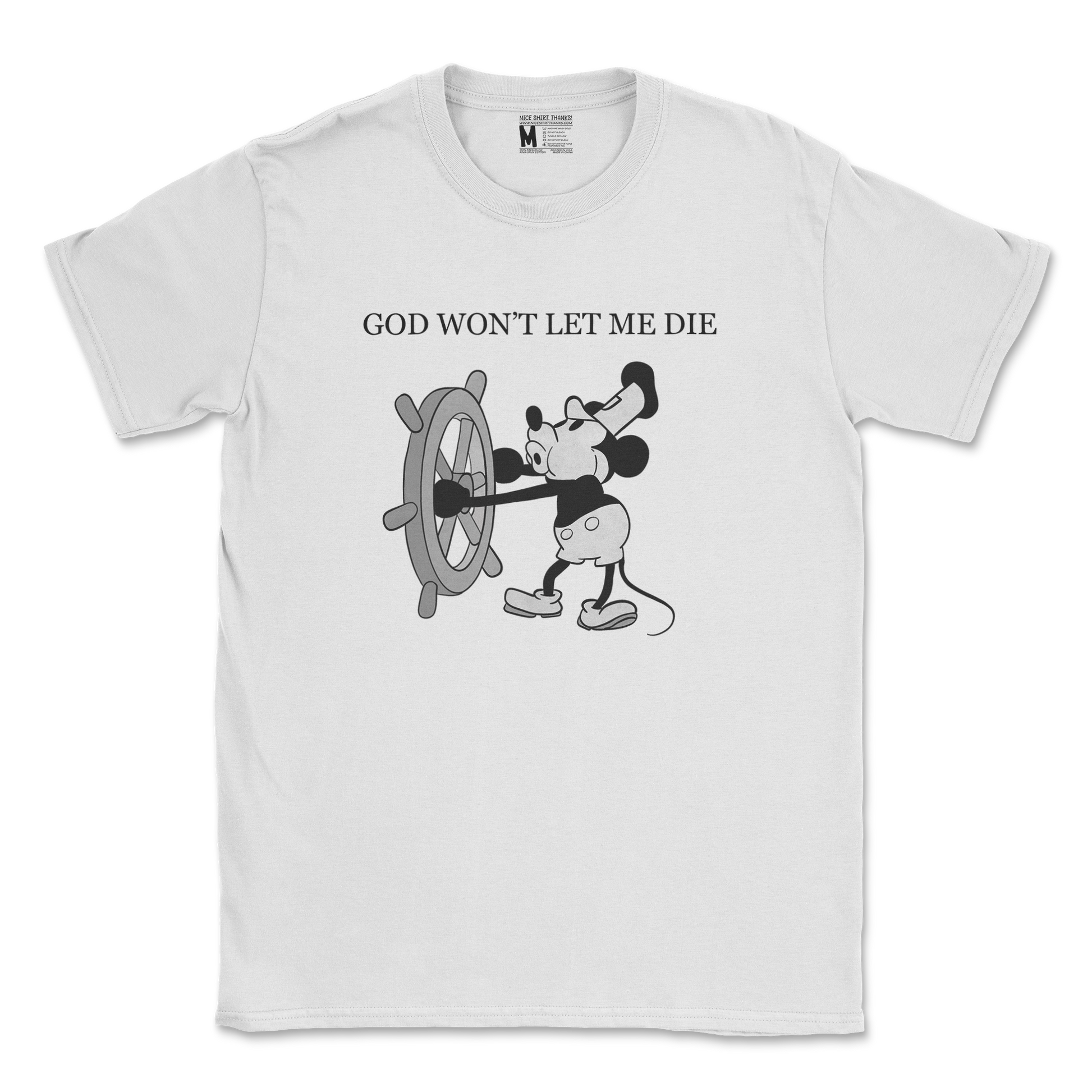 Gildan SoftStyle T-Shirt God Wont Let Me Die in White