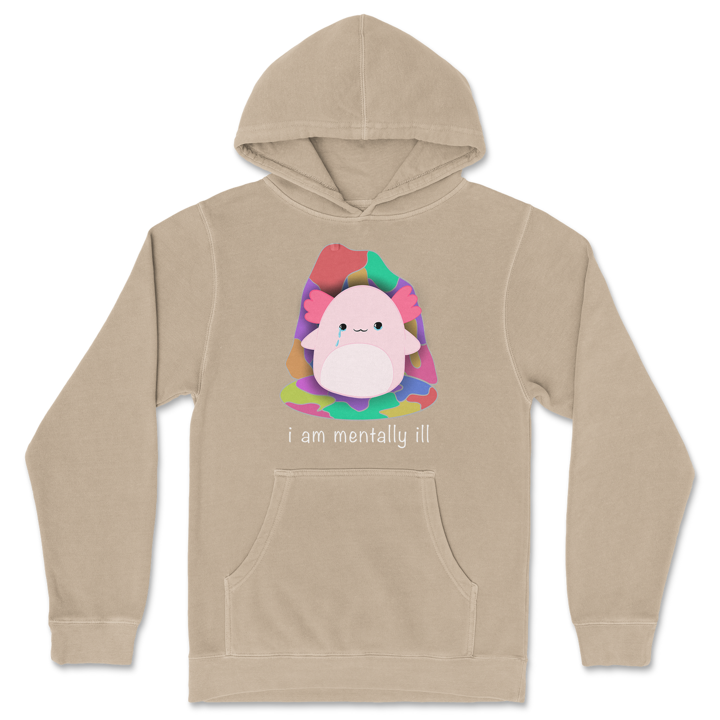 Independent Clothing Co. Hoodie Mentally Ill and Squishy in Sandstone