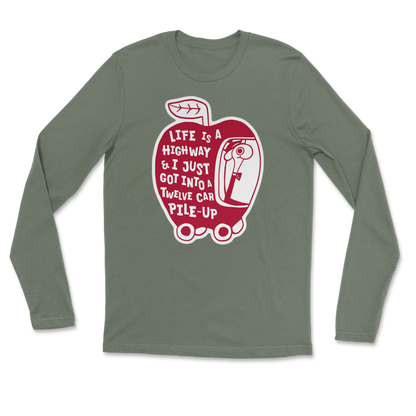 The Nice Shirt Long Sleeve Life Is A Highway  in Military-Green