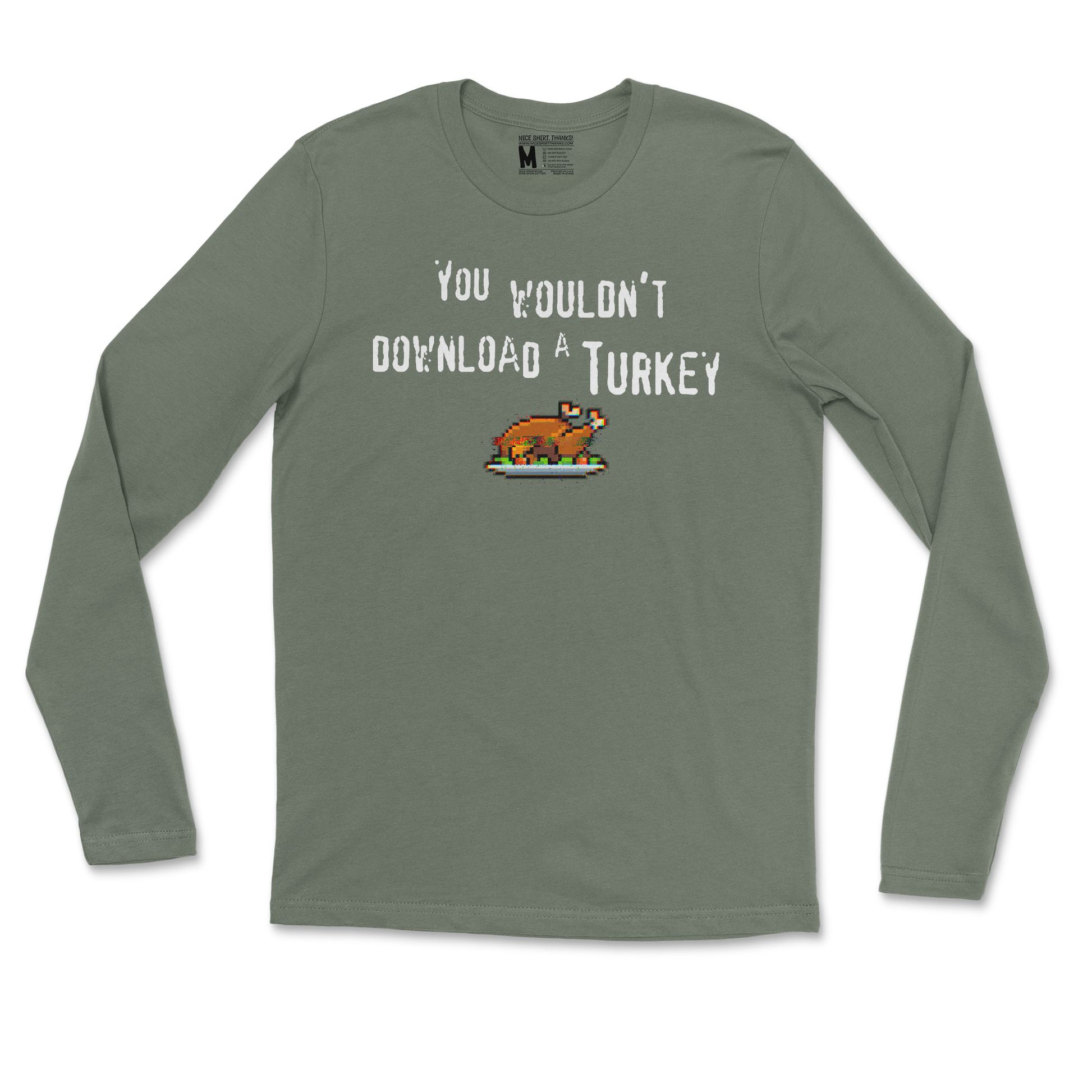 Gildan SoftStyle Long Sleeve Downloadable Turkey  in Military-Green