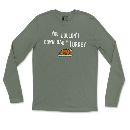 Gildan SoftStyle Long Sleeve Downloadable Turkey  in Military-Green