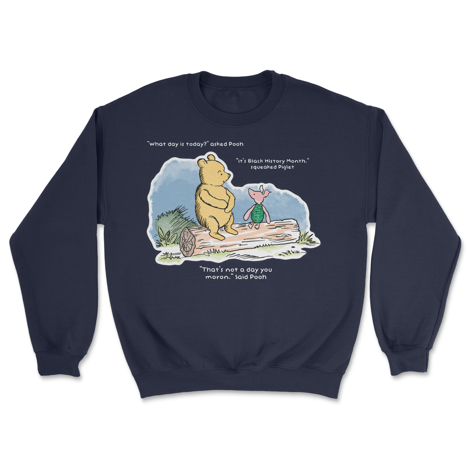 The Nice Shirt Crew Neck Winnie the Pooh  in Navy