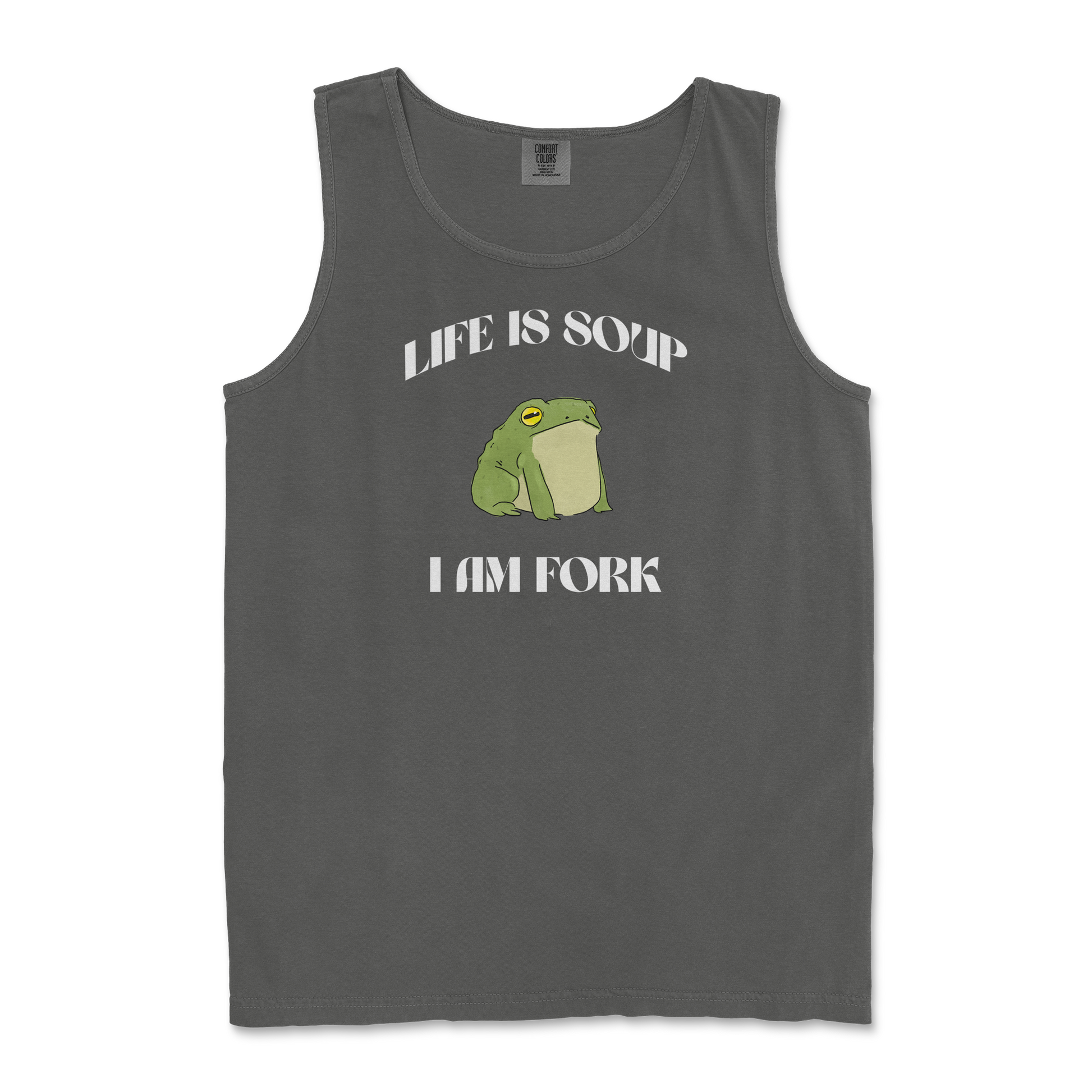 Comfort Colors Tank Top I Am Fork  in Pepper