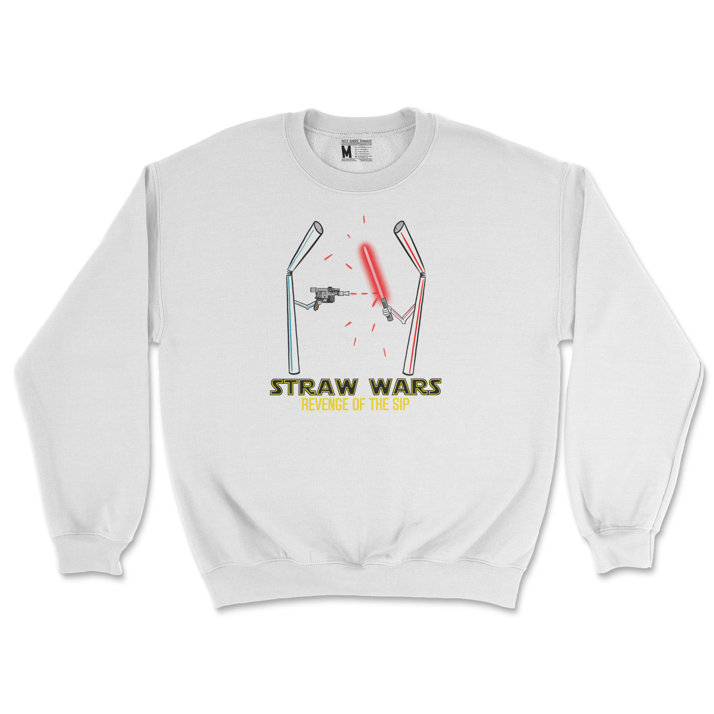 Gildan SoftStyle Crew Neck Straw Wars in White