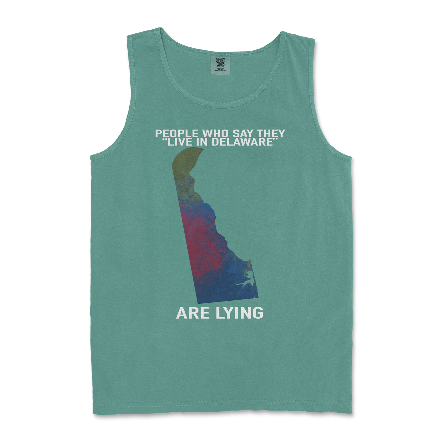 Comfort Colors Tank Top Delaware Doesnt Exist in LightGreen