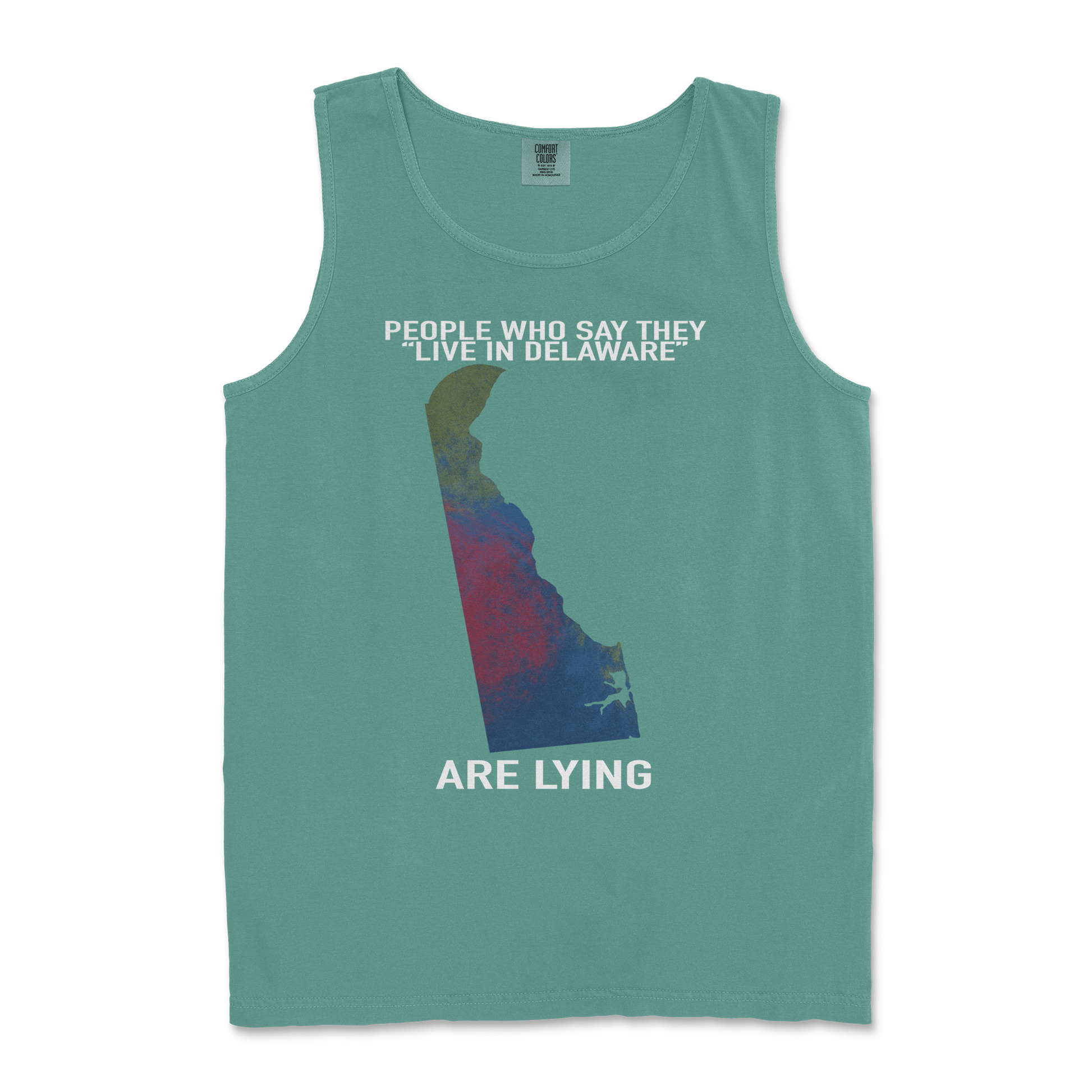 Comfort Colors Tank Top Delaware Doesnt Exist in LightGreen