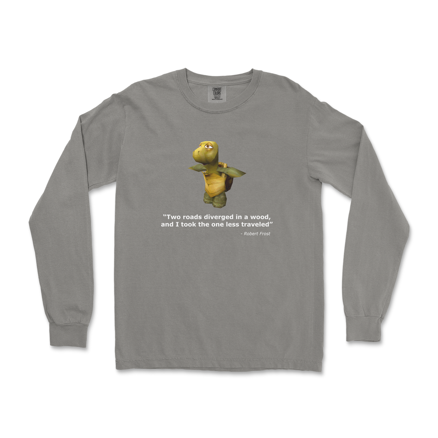 Comfort Colors Long Sleeve Robert Frost Quote in Grey