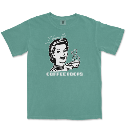 Comfort Colors T-Shirt Coffee Poops  in Light-Green